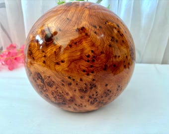 Pebble box Wooden jewelry box 9&quot;x9&quot;, Large wood jewelry round Box, gift jewelry pebble box,storage box gold thuya box handmade