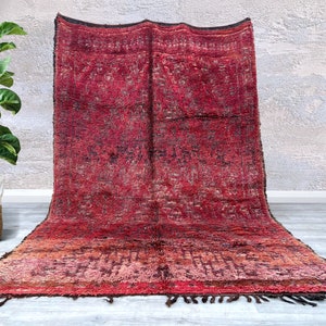 moroccan vintage boujad rug 6.3 FT x 9.2 FT - Old Authentic Handmade moroccan Rug - Old Berber carpet - Moroccan Rug 6x9