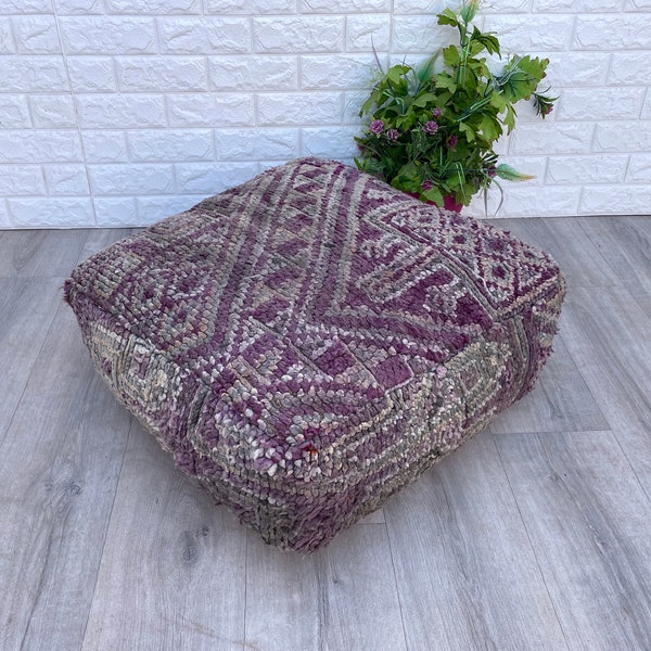 Kelim Quadrat Ottoman Kissenbezug Pouf - Berber Marokkanisches Bodenkissen - Sitzkissen - Sessel - Sofakissen