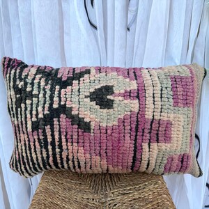 Handmade Vintage Moroccan Floor Pillow - Colorful Berber Throw Pillow, Boho Unstuffed Cushion for Home Décor, Moroccan Craft Pillow