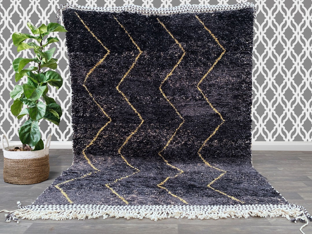 Moroccan Rug 9x6 Ft thick Rug Large Beniourain Etsy