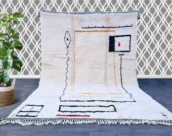 Gorgeous Beni ourain Moroccan Rug 8.2 ft X 11.4 ft - Moroccan rug Old Hand Knotted Old Moroccan Rug - Beni ourain Rug 8X11
