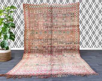 Vintage berber Boujad Rug 5.5 FT x 9.0 ft -Moroccan rug - Vintage Rug - Berber Carpet - Handmade Rug -Oriental Carpet - Berber Rug 5X9