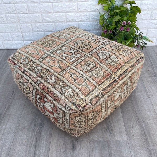 Kelim Quadrat Ottoman Kissenbezug Pouf - Berber Marokkanisches Bodenkissen - Sitzkissen - Sessel - Sofakissen