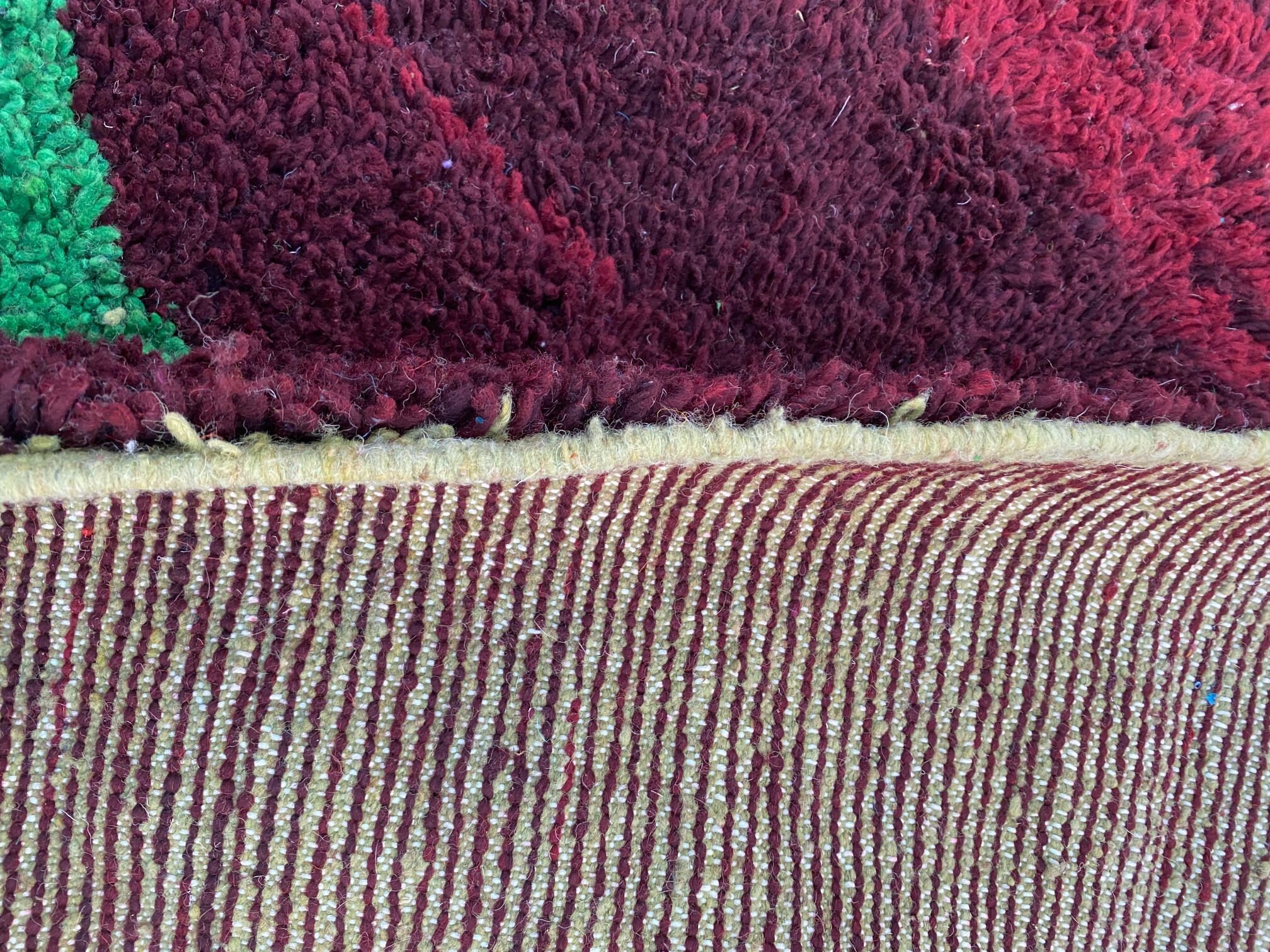 Grand Tapis Berbère Marocain Fait Main 6.2x9.5 Ft - Laine Multicolore, Style Bohème