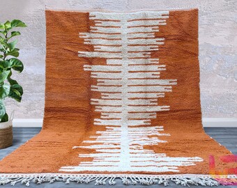 SOFT MOROCCAN RUG 8x11 - Beni Ourain Rug - Azilal Moroccan Genuine Area Rug - Authentic Berber handmade carpet - Moroccan Azilal Rug
