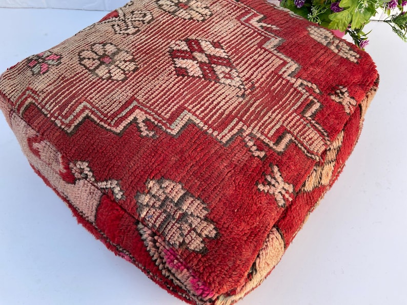 Vintage Moroccan Pouf Moroccan Boujaad Pouf Floor Cushion Floor Pillow Moroccan Pouf Floor Seating Floor Cushions Kilim Floor Pouf cever