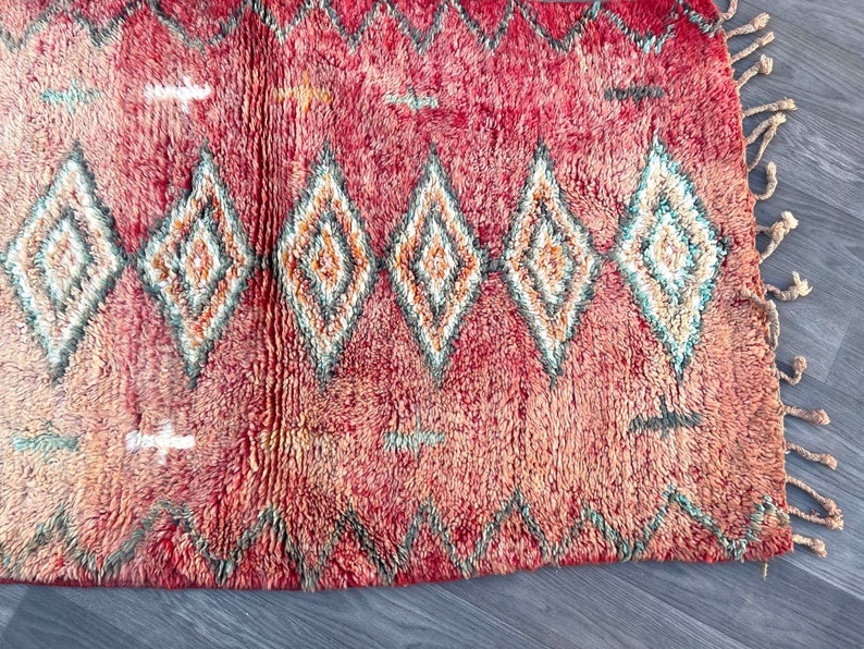 Tapete de corredor vintage, 2,9 pés x 9,1 pés, tapete azilal, tapete berbere marroquino, tapete tecido, tapete Beni Ourain, tapete de área vintage, tapete de corredor 3X9 imagem 3