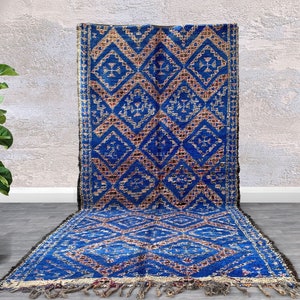 6x13 moroccan vintage boujad rug - Old Authentic Handmade moroccan Rug - Old Berber carpet - Moroccan Rug -  Boujad Rug 5.8 FT x 13.4 FT