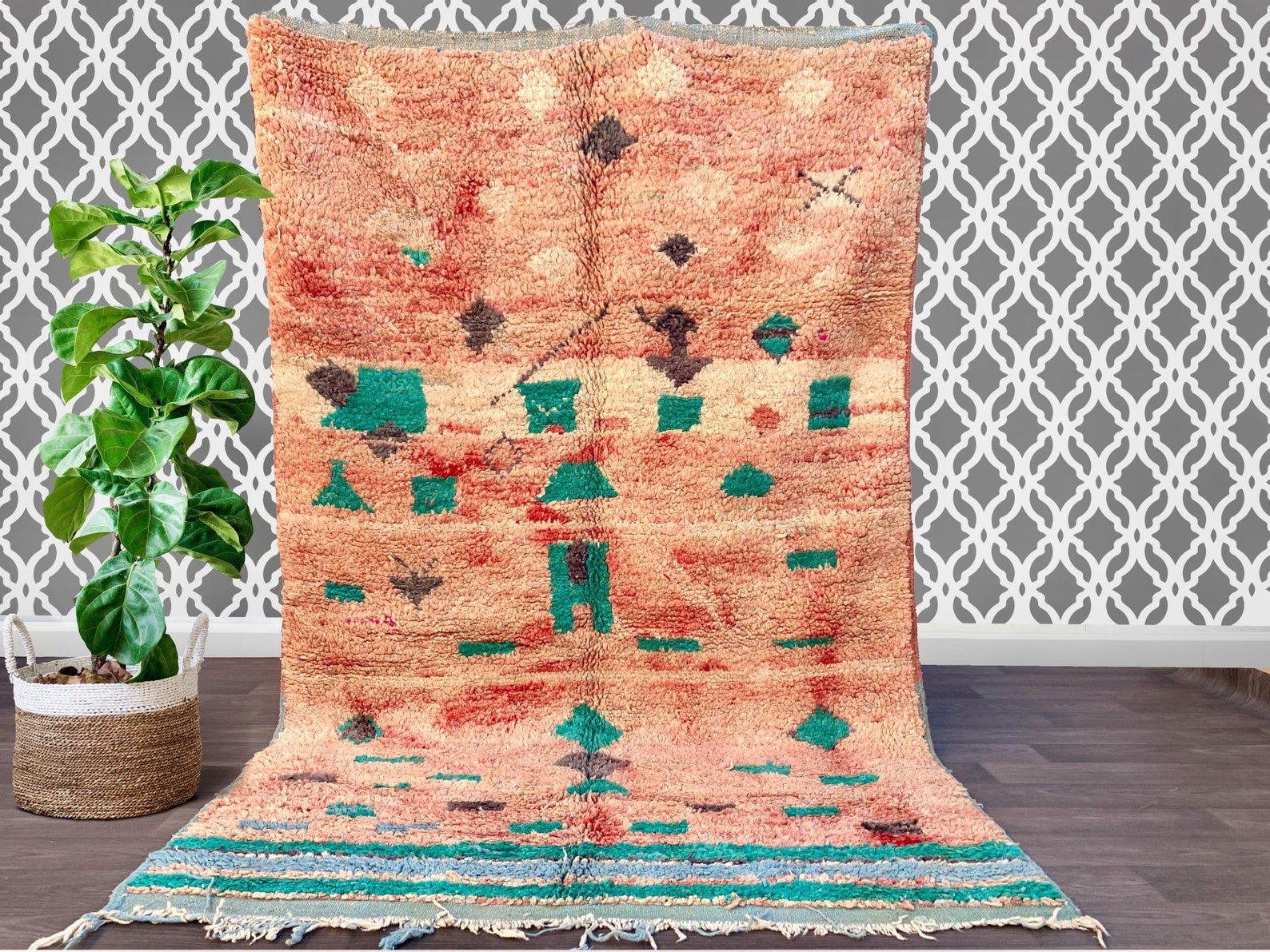 Vintage Moroccan Rug 5x8 Rug Wool Rug Lovely Moroccan Rug Etsy