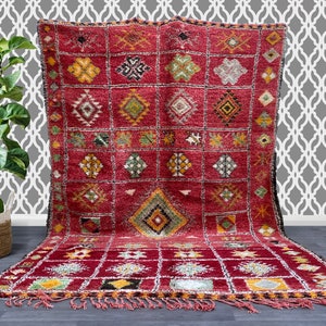 6x12 moroccan vintage boujad rug - Old Authentic Handmade moroccan Rug - Old Berber carpet - Moroccan Rug - genuine Boujad Rug