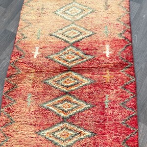 Tapete de corredor vintage, 2,9 pés x 9,1 pés, tapete azilal, tapete berbere marroquino, tapete tecido, tapete Beni Ourain, tapete de área vintage, tapete de corredor 3X9 imagem 6