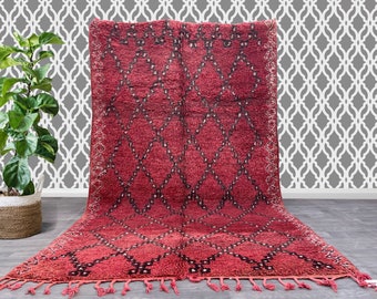 Lovely Moroccan Boujad Rug 6x10 Moroccan Woolen Rug - Handmade Berber Rug - Gorgeous Berber carpet - Oriental Moroccan Rug - Boujad Rug