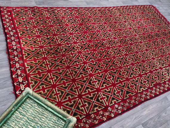 Moroccan Vintage Rug, 6x11 ft Large authentic Moroccan rug, Beni ouraine rug, Berber carpet,wool Moroccan rug,Area rug,Handmade vintage rug,