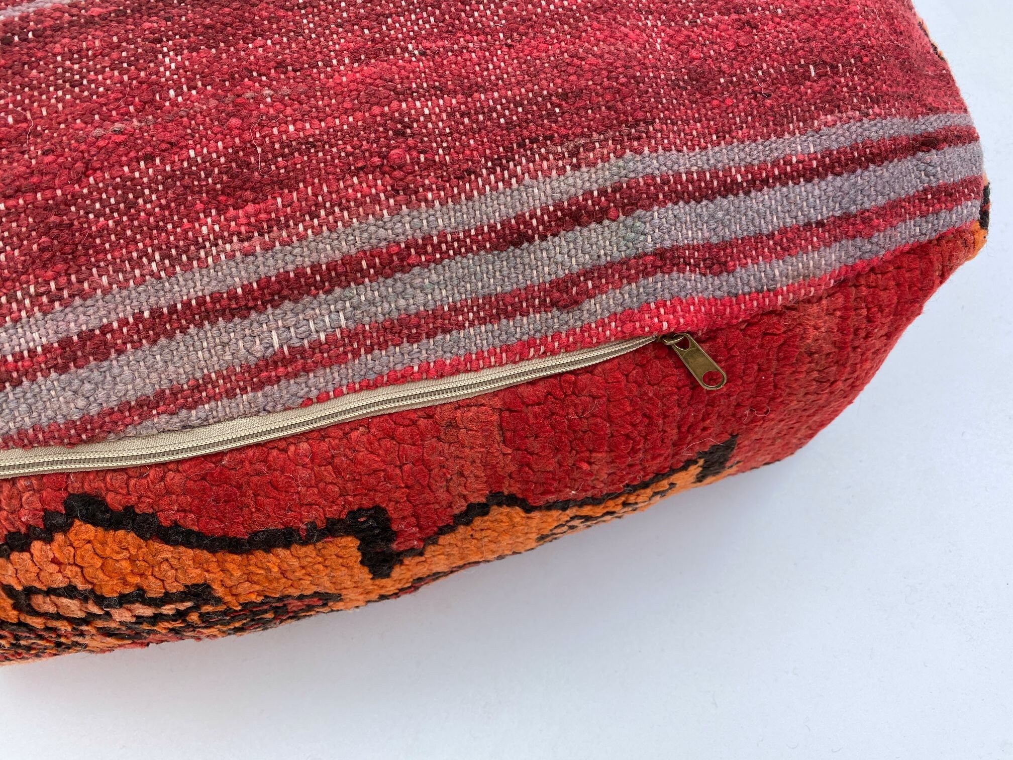 Almohada roja funda de puf marroquí otomana almohada Boho | Etsy