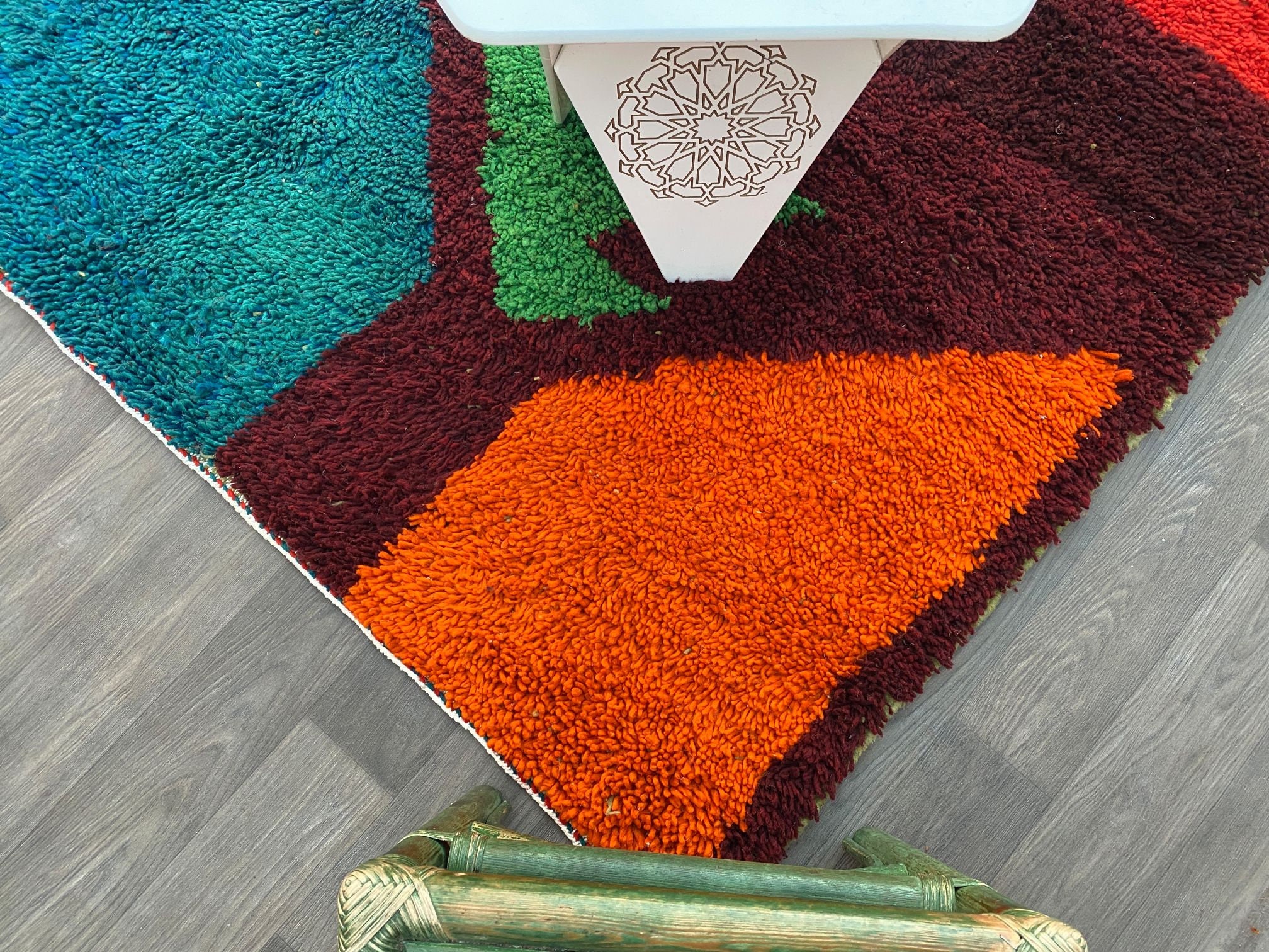 Moroccan 6.2x9.5 FT Rug Vibrant Wool Handmade Boho Artistic