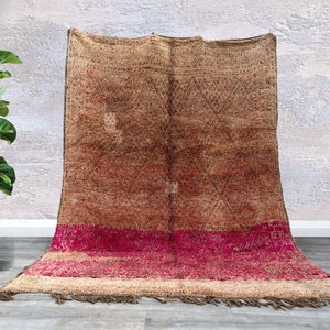 Moroccan vintage boujad rug 6.3 FT x 8.2 FT- Old Authentic Handmade moroccan Rug - Old Berber carpet 6x8- Moroccan Rug - Boujad Rug