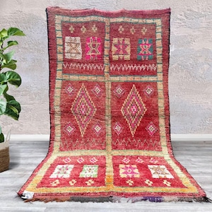 Vintage Marokkanischer Teppich 150x300 - Berber Teppich - Teppich Vintage Stil - Authentischer Teppich Azilal - Berber Teppich 150 x 300 cm