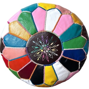 Moroccan POUF **70% OFF** Leather pouf, Moroccan pouf, colourful pouf, leather ottoman pouf, foot stool, leather ottoman&quot;&quot;unstuffed&quot;&quot;