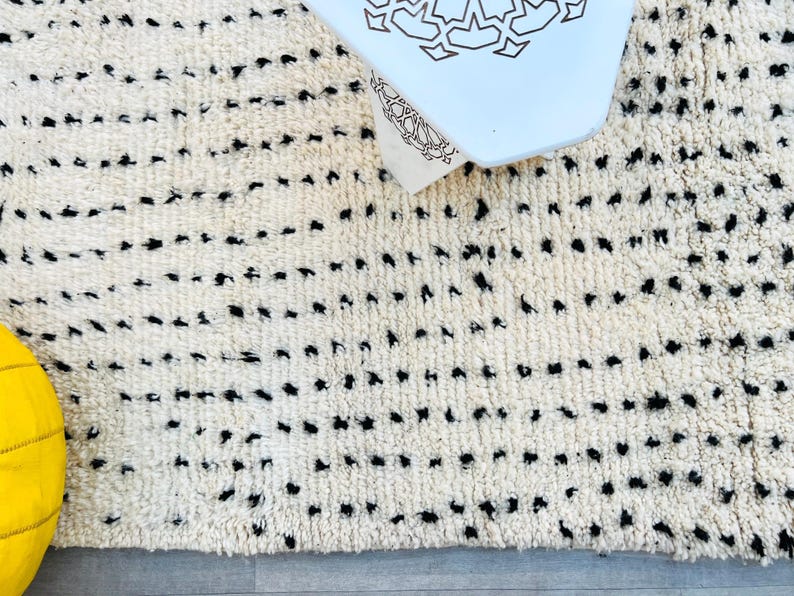 Moroccan Handmade rug ,Beni ourain style Morocco wool Berber Rug, modern rug, Hand woven rug, Azilal Berber style - white Rug Morocco