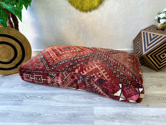 Large Moroccan Kilim Pouf Vintage Moroccan Floor Cushion Vintage Kilim Pouf Ottoman Kilim Pouf Floor Pillows floor Cushion UNSTUFFED Etsy UK