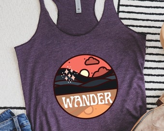 Wander Damen Racerback Tank, Natur Liebhaber Tank, Berg tank, Wanderlust Tank, Camping Tank, Wander Tank, Abenteuer Tank, Outdoor Tank
