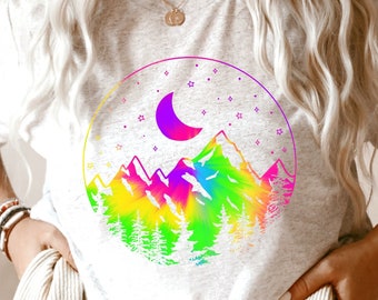 Mountains Tie Dye Tee, Mountain Lover Gifts, Mountains Shirt, Camping Shirt Womens, Nature Shirt, Hiking Shirt, Mountain Tshirt, Outdoor Tee