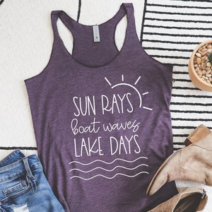 Lake Days Tank Top, Sun Rays Boat Waves Lake Days, Summer Tank, Cabin Lover Gift, Summer Tank Top, Lake Tank, Boating Tank Top, Summer Top