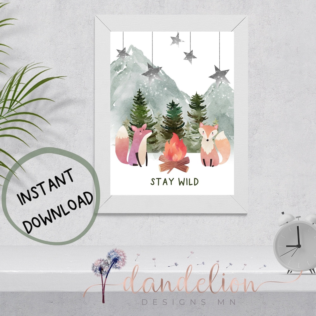 Nursery Printable Baby Wall Art Digital Download Woodland Etsy