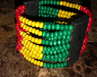 Rasta color beaded bracelet