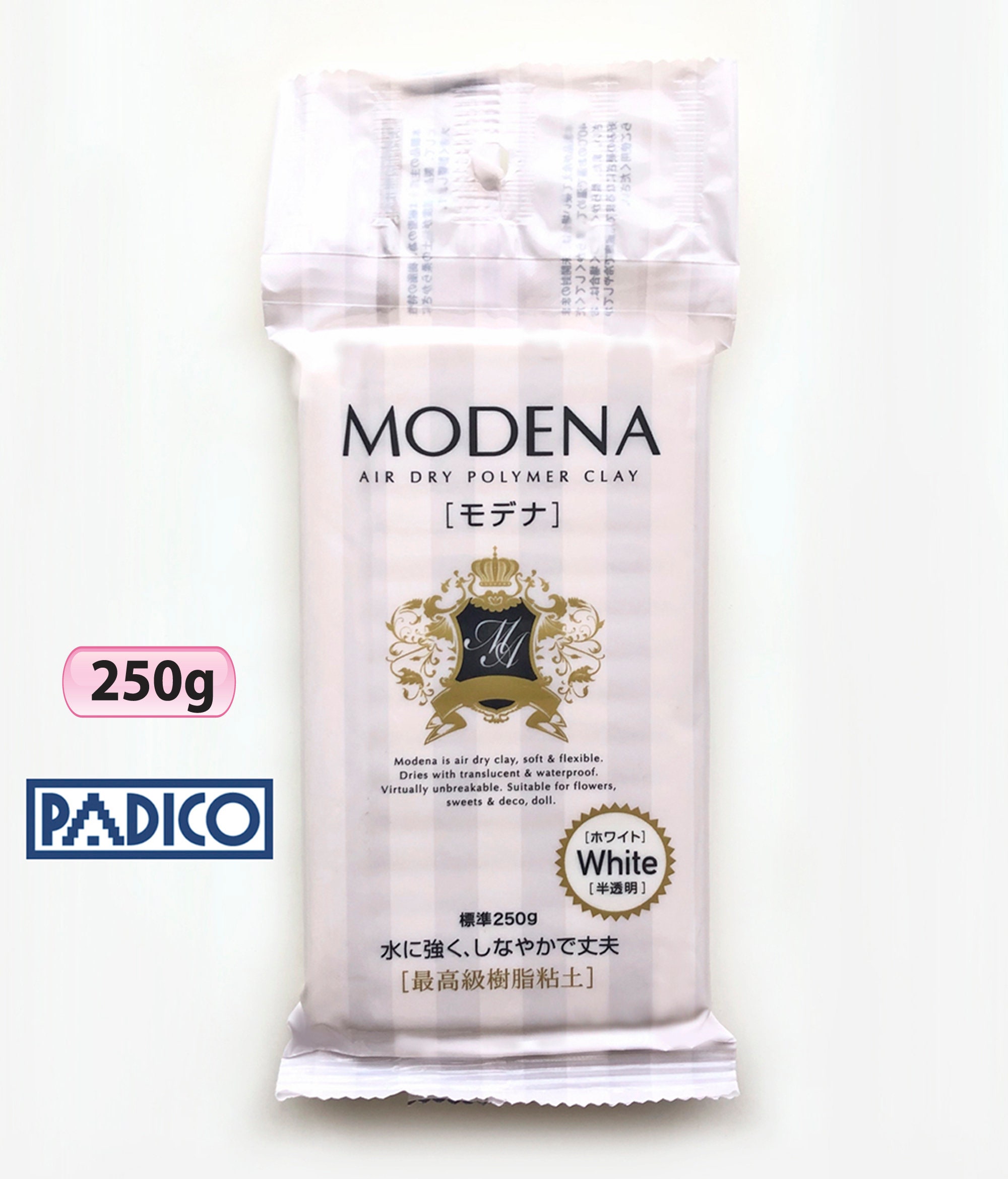 Stationery PADICO Modeling Resin Air Dry Polymer Clay Modena 250g White SB 