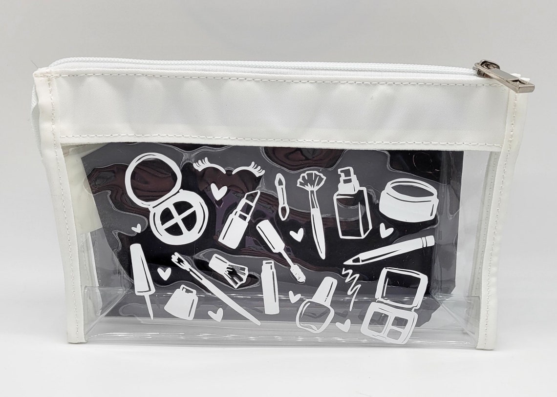 Clear Vinyl Cosmetic Bag Etsy