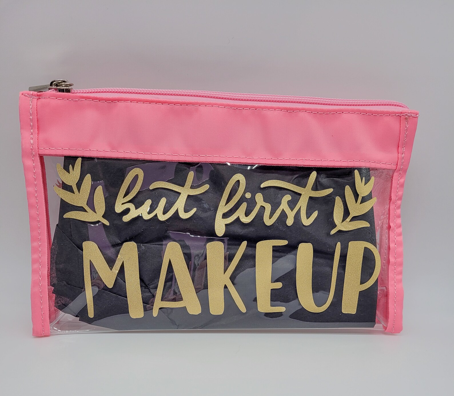 Clear Vinyl Cosmetic Bag Etsy