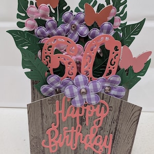 Carte de 60e anniversaire, Jardin de fleurs, Anniversaire d'une étape importante, 40e anniversaire, 50e anniversaire, 60e anniversaire, cartes de voeux, carte d'anniversaire