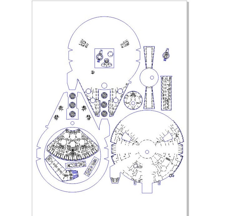 Wall Millennium Falcon DXF file for Laser Cut and CNC router Etsy