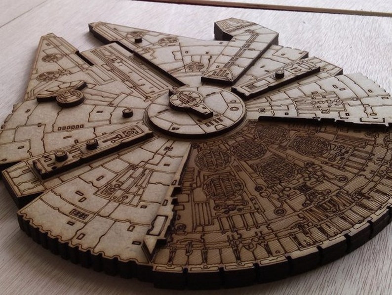 Wall Millennium Falcon DXF file for Laser Cut and CNC router Etsy