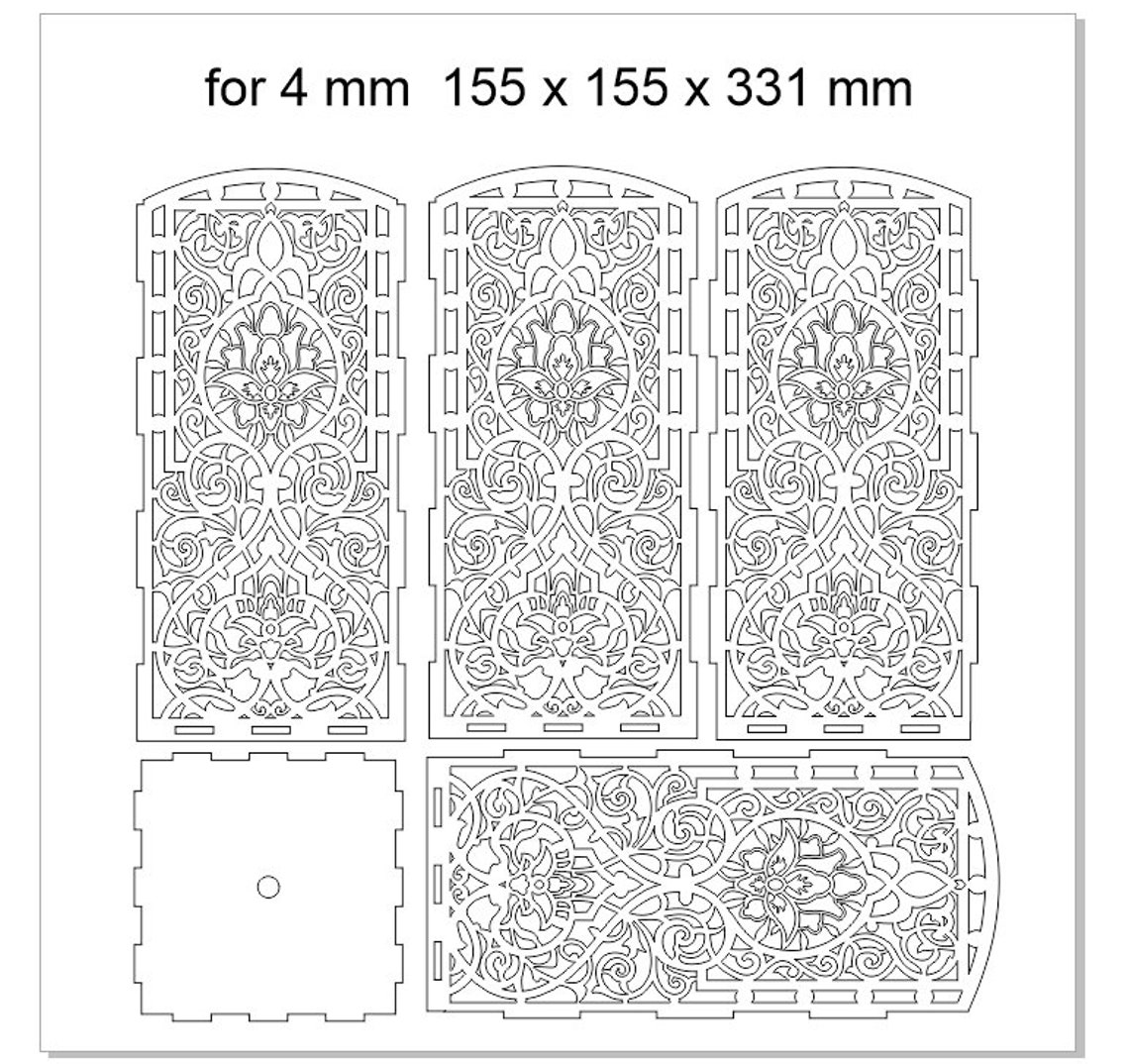 Wood Ornaments lamp night light for 4 mm wood Laser Cut CNC Etsy