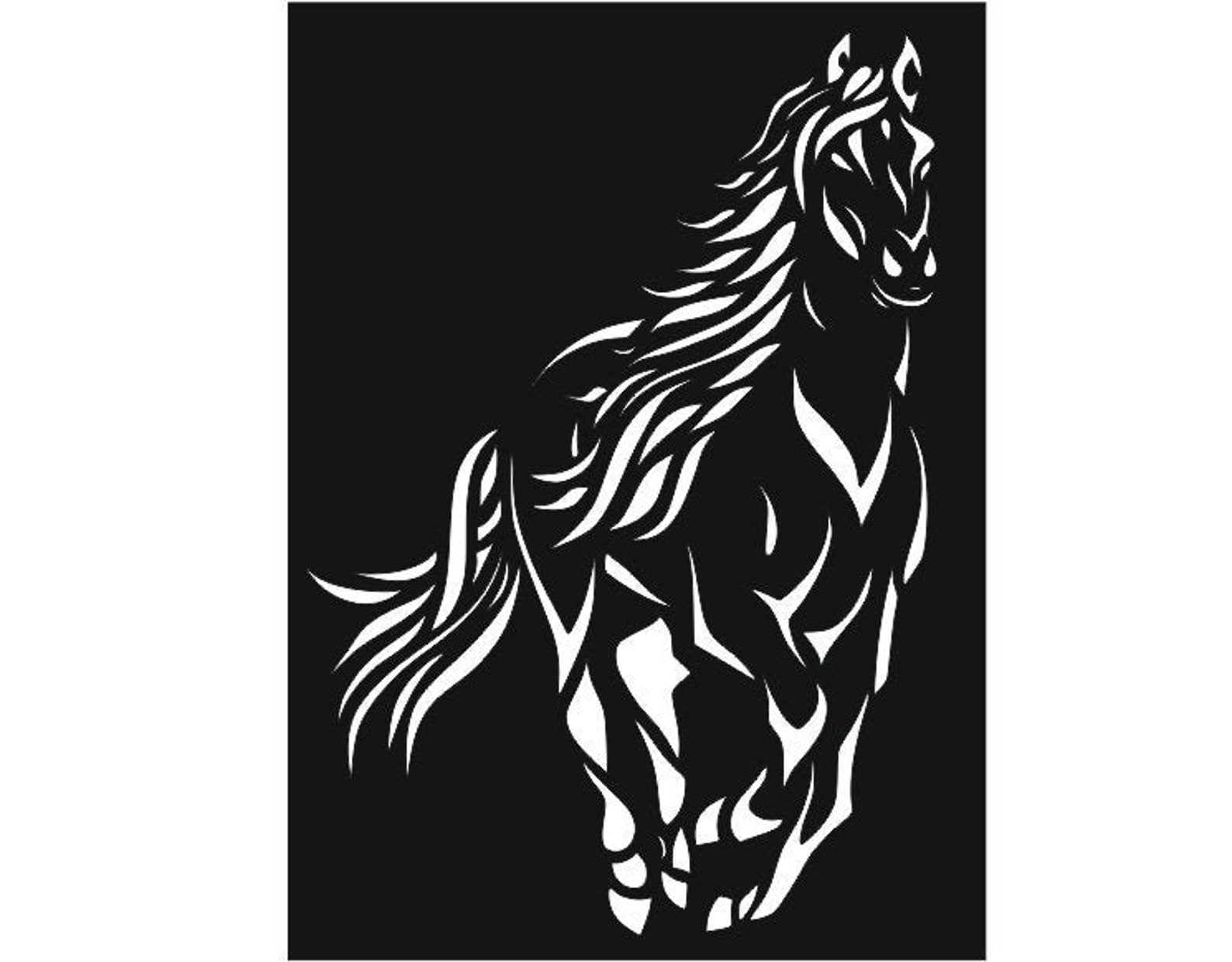 Wall horse DXF file for Laser Cut and CNC router Running Etsy