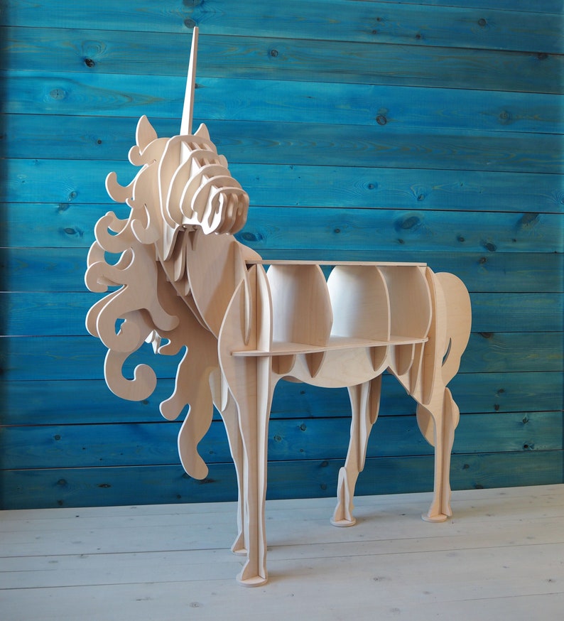 Wood Unicorn shelf laser Cut. Vector dxf eps svg ai for Etsy