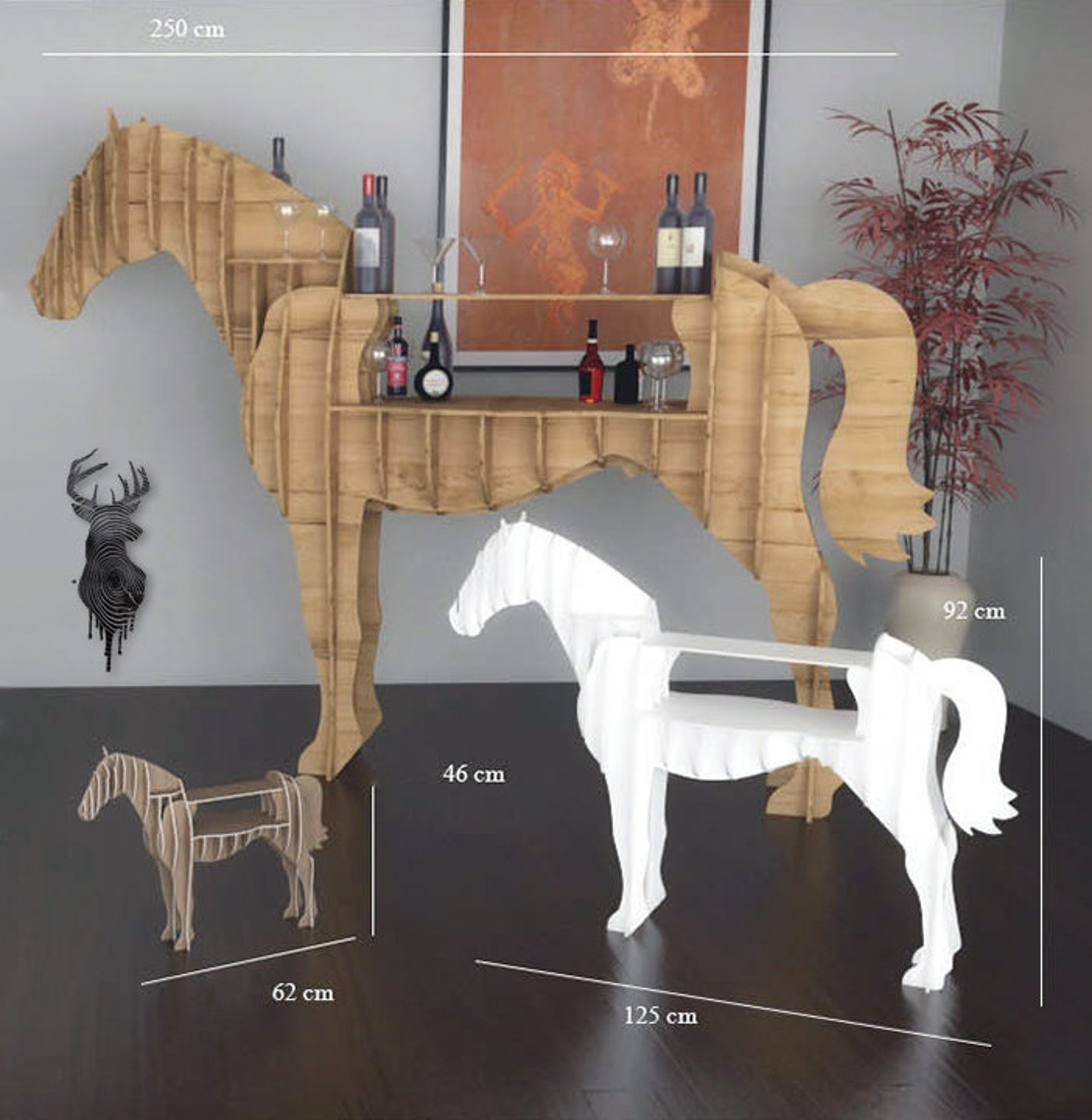 Horse shelf for 10 mm wood Vector dxf eps svg ai for CNC Etsy