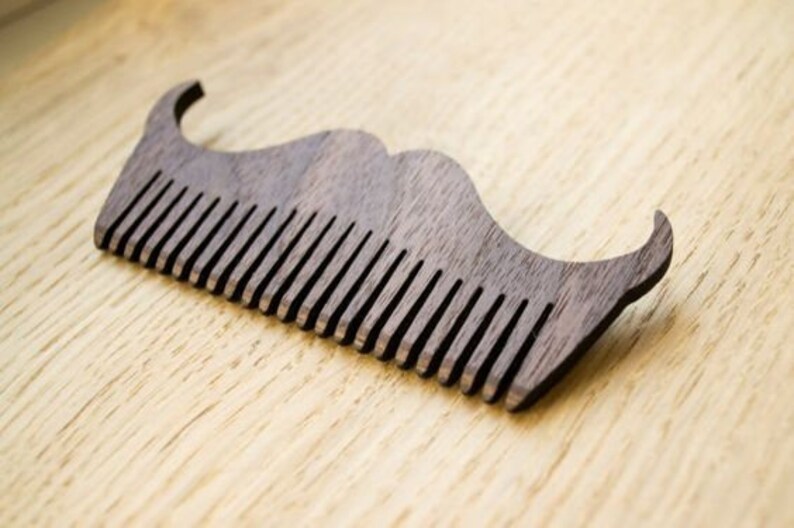 Set of Wooden Mustache Shaped Comb Laser Cut and CNC router Etsy