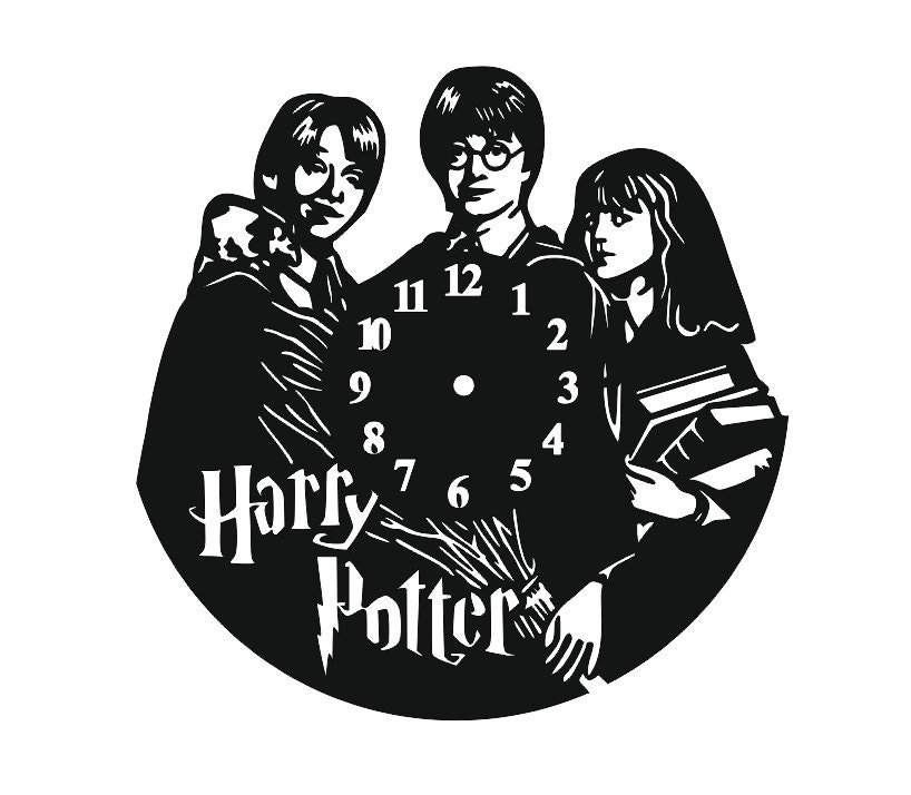 Wall Clock Harry Potter clock svg DXF file for Laser Cut and | Etsy