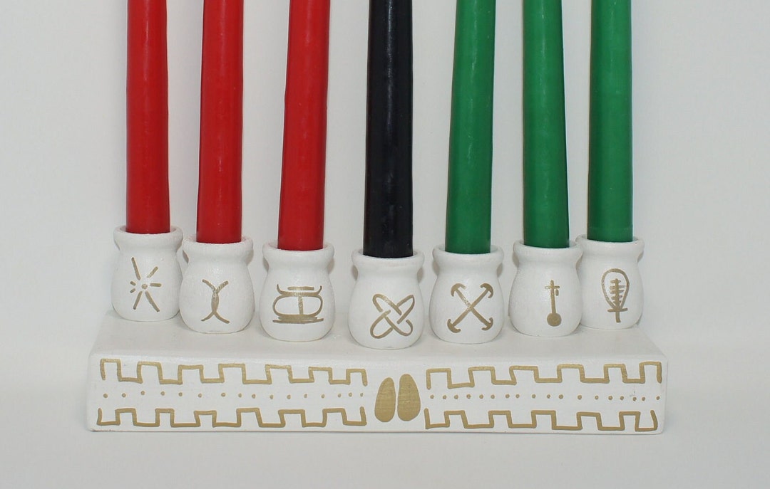 Kwanzaa Kit Kinara Kwanzaa Seven Candle Holder Candles Etsy
