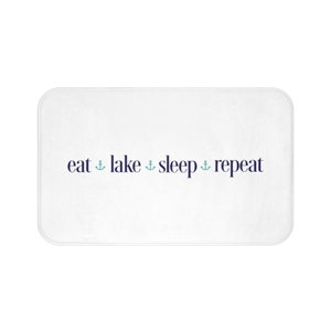 Funny Boat Mat, Nautical Captain Gift, Boating Dock Accessories, Sailing Yacht Deck Rug, Lake House Cabin Bathroom Decor, Cute Bathmat