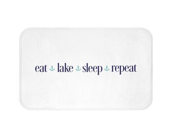 Funny Boat Mat, Nautical Captain Gift, Boating Dock Accessories, Sailing Yacht Deck Rug, Lake House Cabin Bathroom Decor, Cute Bathmat