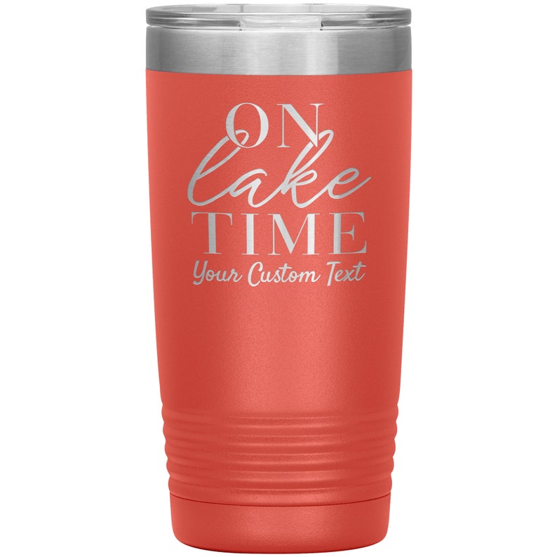 Custom Name 20 oz Tumbler, On Lake Time, Personalized Mug, Gift for Mom, Women, Couple, Lake House Host Gift, Boat Captain Thermal Cup 20oz image 10