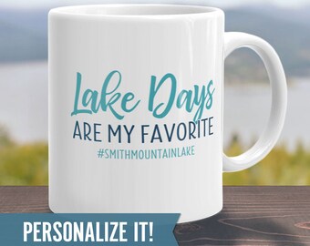 Personalized Lake Day Coffee Mug, Funny Lakehouse Life Gift Idea, House Decor, Vacation Cabin Tea Cup Quote, Men or Women Retirement Present
