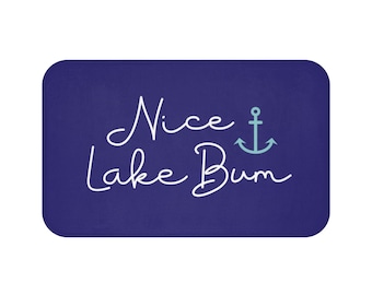 Funny Boat Mat, Nautical Captain Gift, Boating Dock Accessories, Sailing Yacht Deck Rug, Lake House Cabin Bathroom Decor, Cute Bathmat