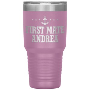 Personalized Captain and First Mate Gift, Custom Boat Tumbler Cup 30 oz, Lake Vacation Travel Mug, Lake Gift for Men, Women, Couple, Parents image 9