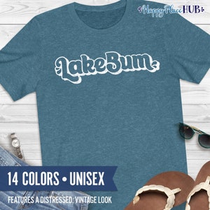 Camiseta del lago Bum, camisetas de la vida en el lago, regalo de la casa del lago, regalos temáticos del lago para mujeres, camiseta de vacaciones de verano, On Lake Time, camiseta de campamento vintage
